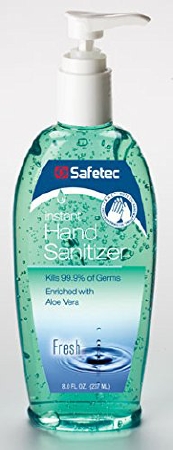 Sanitizer Hand Safetec® 8 oz. Ethyl Alcohol Gel Pump Bottle (1/EA 24/CS) by Safetec of America  ID 17371